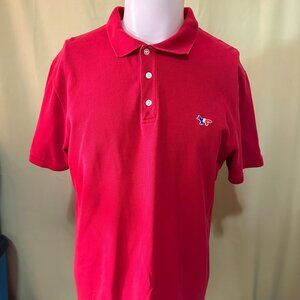 Maison Kitsune Fox Men's Red Polo Shirt Size XL Cotton Made in Turkey